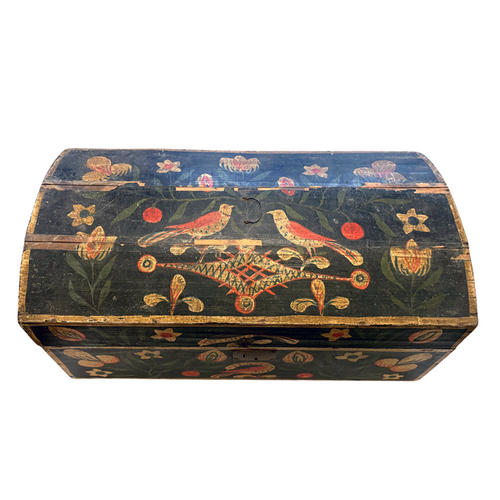 18th-century French Painted Trunk