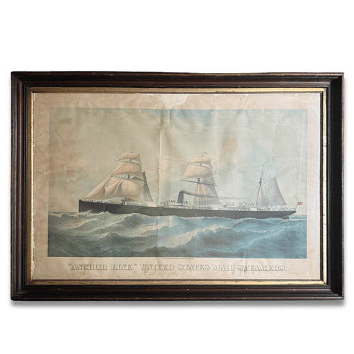 Framed 19th-century 'Mallstreamer' Ship Chromolithograph Print