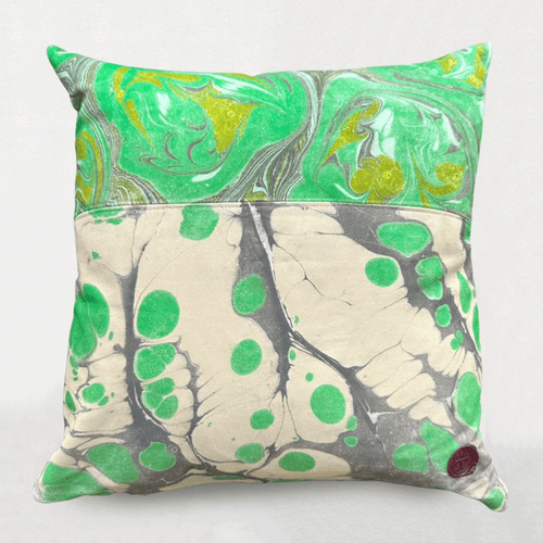 Hand Marbled One of a Kind Pillow #405