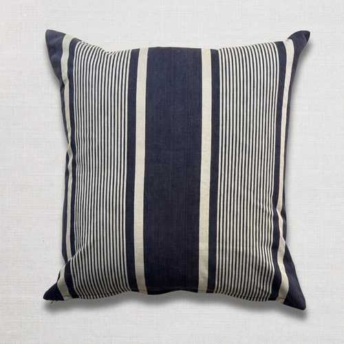 Custom 19th-century French Ticking Pillow (#4-03)