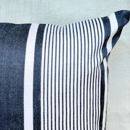 Custom 19th-century French Ticking Pillow (#3-03)