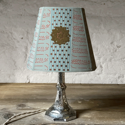 7" H Antique French Paper Custom Lampshade #A05
