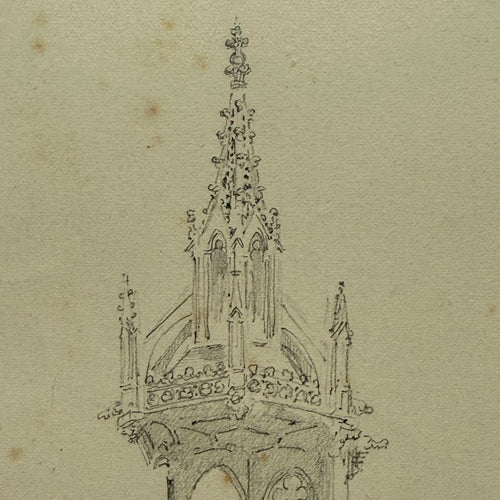 19th-century French Pencil Drawing by Alphonse Baril (#51)
