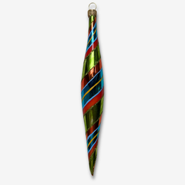 Multicolor Striped Icicle Ornament