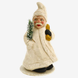 Santa Claus with Flowing White Coat Candy Container