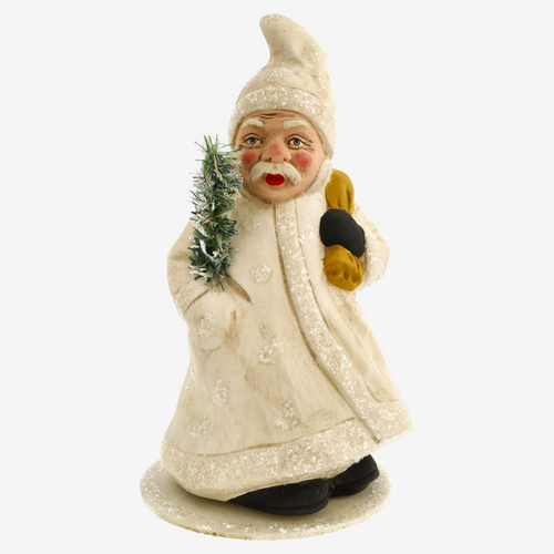 Santa Claus with Flowing White Coat Candy Container