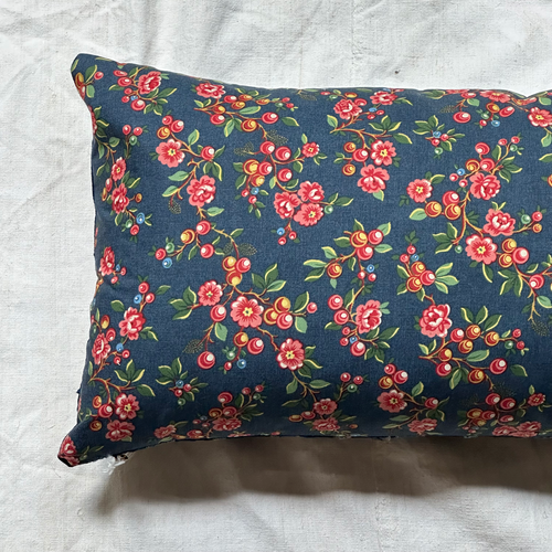 Custom Décors Barbares "Sarafane Indigo" Pillow with Vintage African Indigo Backing (#96)