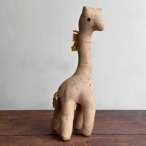 Vintage Stuffed "Autograph" Giraffe
