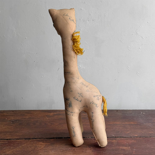 Vintage Stuffed "Autograph" Giraffe
