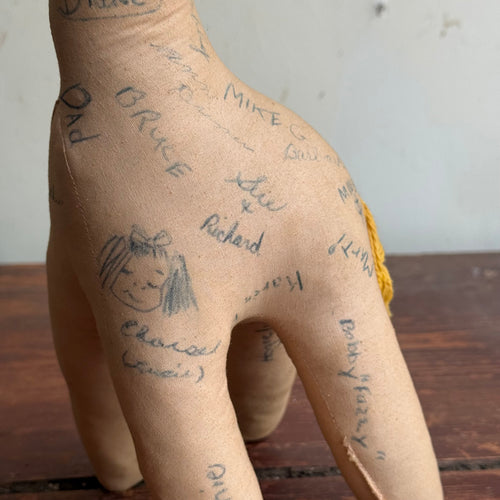 Vintage Stuffed "Autograph" Giraffe