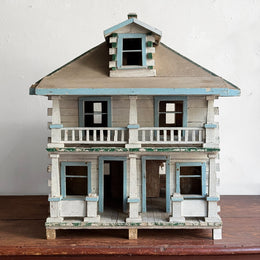 Early 20th-century Painted Folk Doll House Cottage
