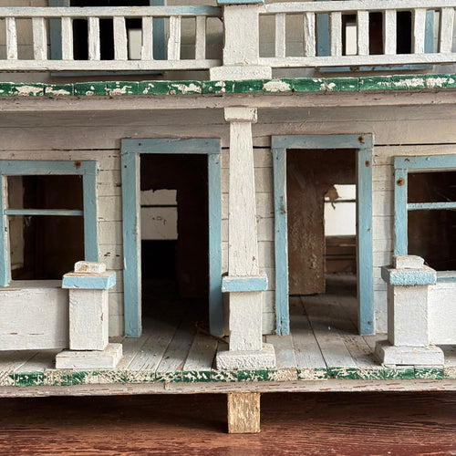 Early 20th-century Painted Folk Doll House Cottage