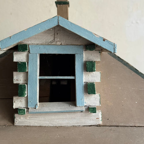 Early 20th-century Painted Folk Doll House Cottage