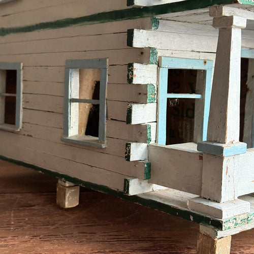 Early 20th-century Painted Folk Doll House Cottage