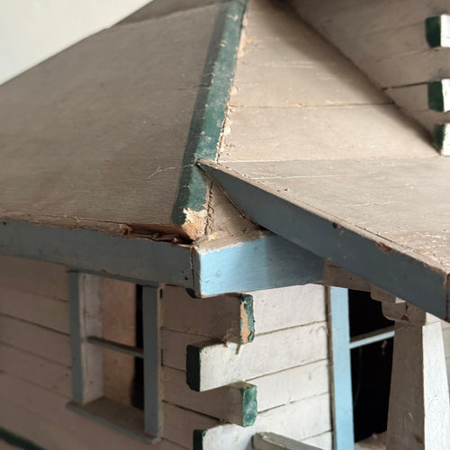 Early 20th-century Painted Folk Doll House Cottage