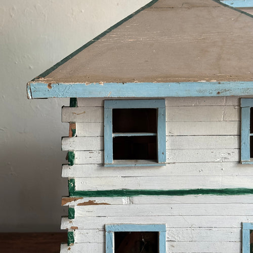 Early 20th-century Painted Folk Doll House Cottage