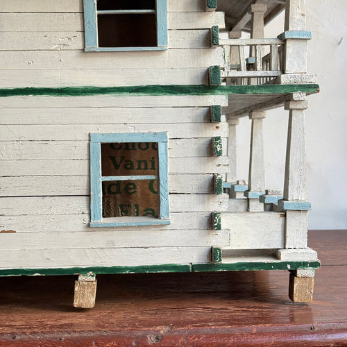 Early 20th-century Painted Folk Doll House Cottage