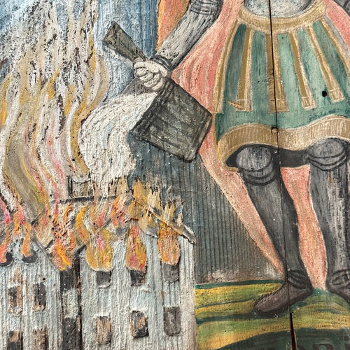 19th-century Austrian St. Florian Fire Protector Painting
