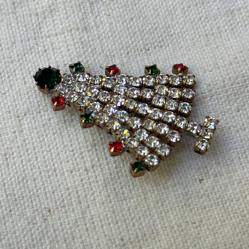 Crystal White Tree Brooch