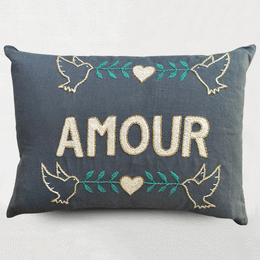 AMOUR Embroidered Pillow