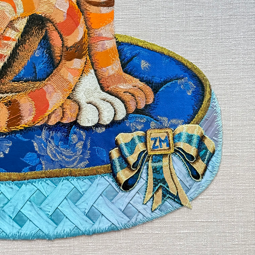 “Stella & Fitz” Pair of Embroidered Cats by Zara Merrick