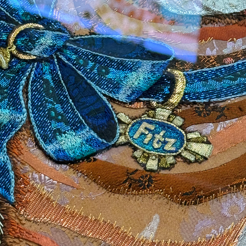 “Stella & Fitz” Pair of Embroidered Cats by Zara Merrick