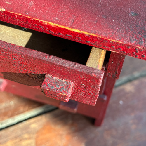 Early 20th-century Red Painted Miniature Doll's Chest