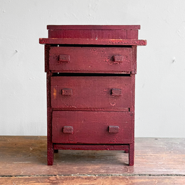Early 20th-century Red Painted Miniature Doll's Chest