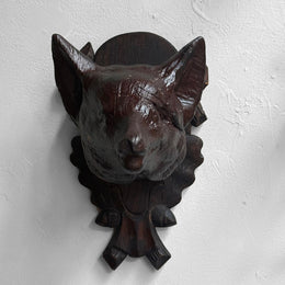Early 20th-century Black Forest Carved Fox Head (9-20)