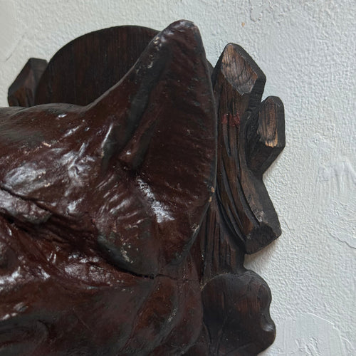 Early 20th-century Black Forest Carved Fox Head (9-20)
