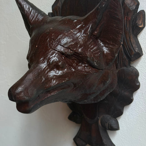 Early 20th-century Black Forest Carved Fox Head (9-20)