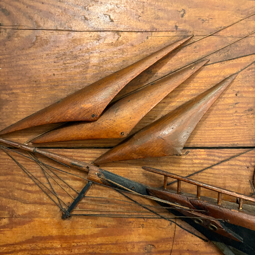 19th-century Carved American Ship Plaque