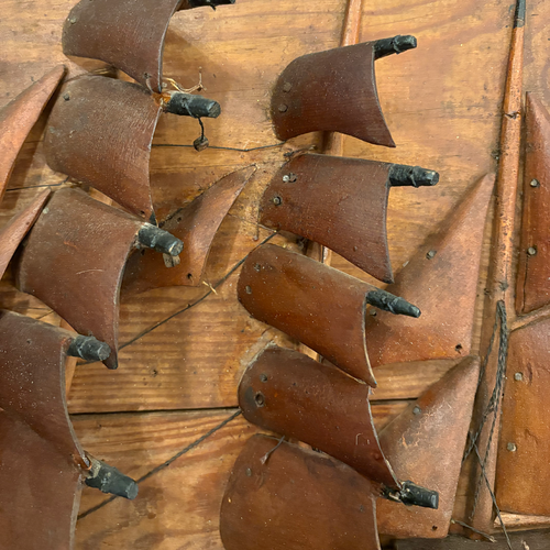19th-century Carved American Ship Plaque