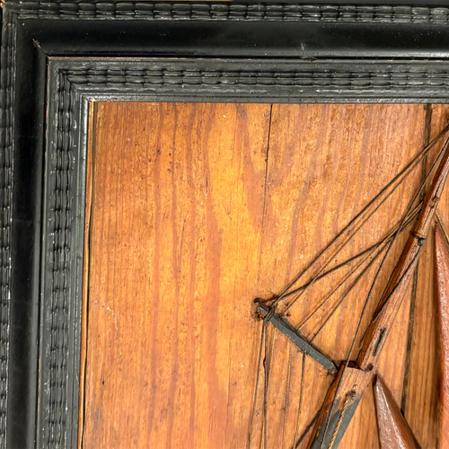 19th-century Carved American Ship Plaque