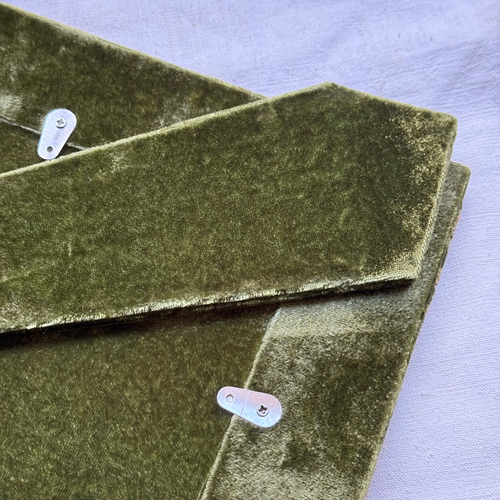 Candolyn Silk Velvet Embroidered Tabletop Frame in Foliate Green