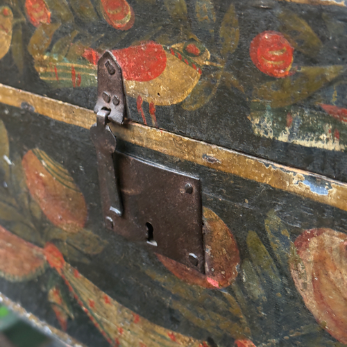 18th-century French Painted Trunk