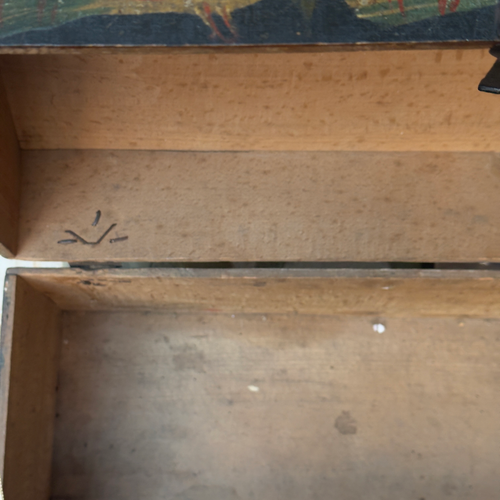 18th-century French Painted Trunk