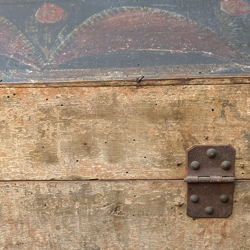 18th-century French Painted Trunk