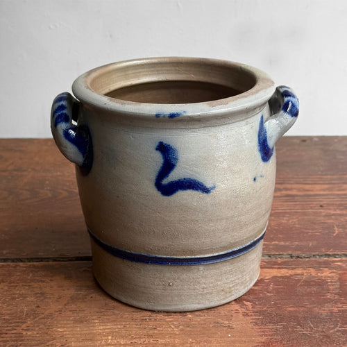 19th-century Salt-Glazed Stoneware German Crock (#5)