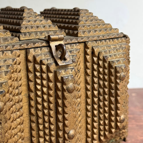 20th-century Tramp Art Box with Latch