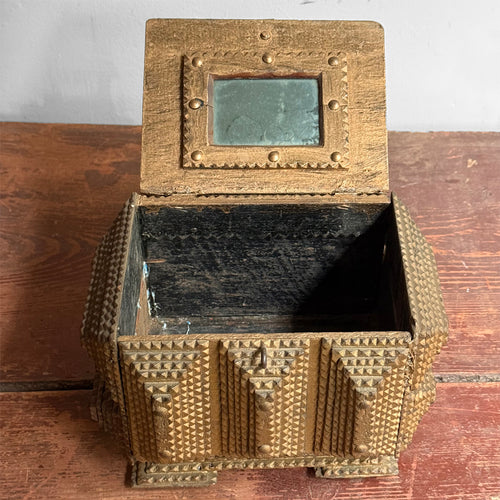 20th-century Tramp Art Box with Latch