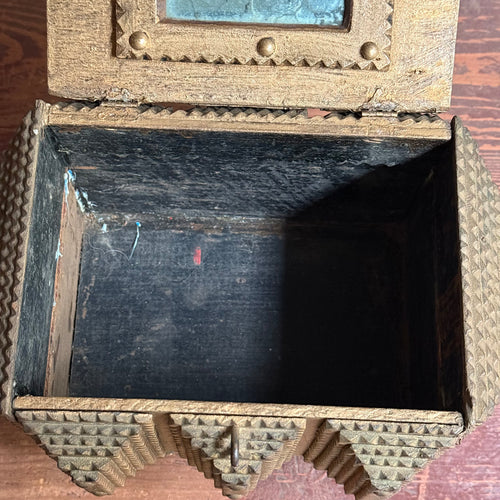 20th-century Tramp Art Box with Latch