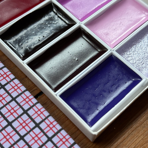 Colorama 8 Japanese Gansai Watercolor Set in Purple