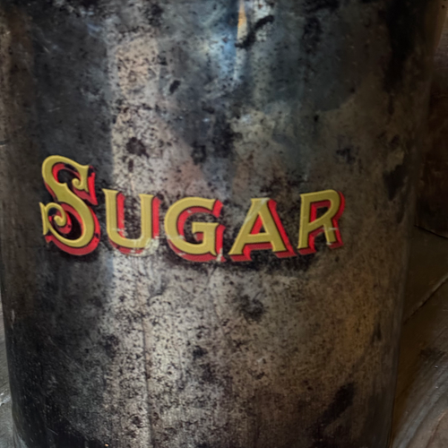 19th-century American Sugar Tin Container