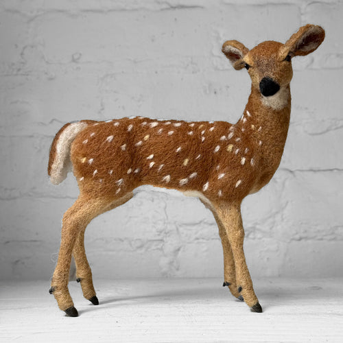 Needle Felted Standing Fawn