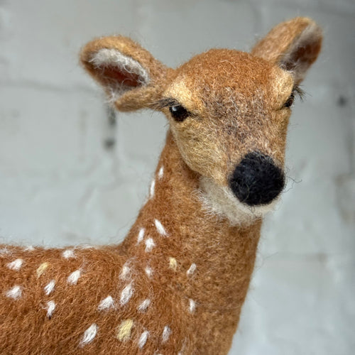 Needle Felted Standing Fawn