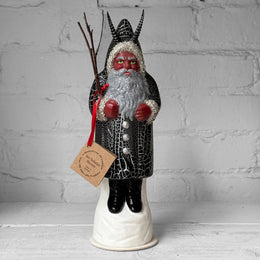 Papier-Mâché Krampus in Cracked Silver
