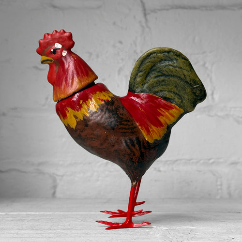 Nostalgic Papier-Mâché Red Rooster Candy Box