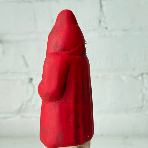 Small Papier-Mâché Santa in Old Red Finish