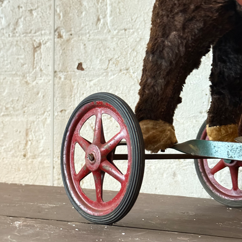 19th-century French Toy Horse on Wheels